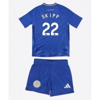 Leicester City Oliver Skipp #22 Hjemmebanesæt Børn 2024-25 Kortærmet (+ Korte bukser)